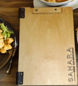 wooden menu